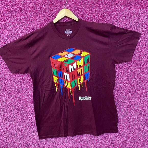 Rubiks Cube Melting Vintage Style Graphic Design T-Shirt XL - Picture 3 of 4